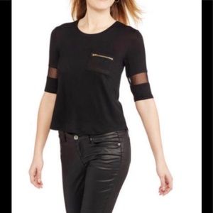 Black Tee shirt with zippered pocket